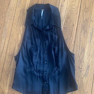 Free People satin tuxedo tank